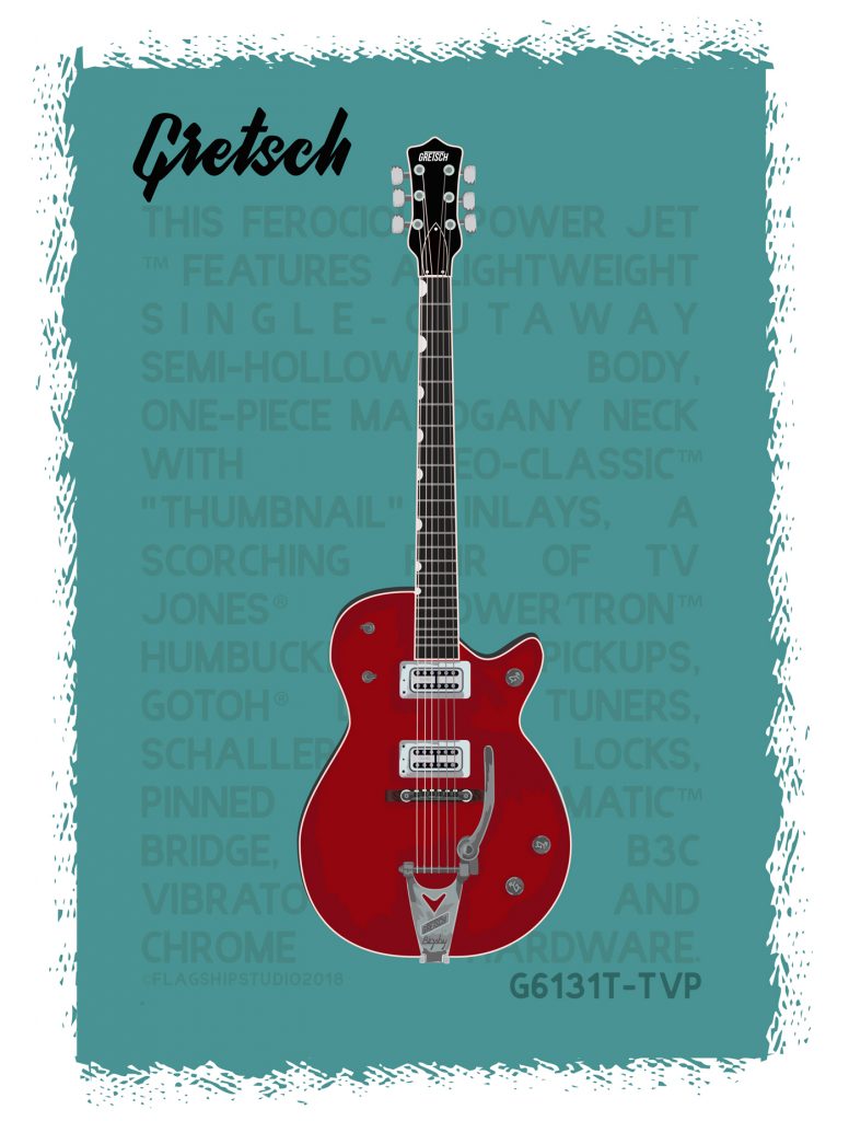 Illustration of a Gretsch 6131 TVP Power Jet Firebird