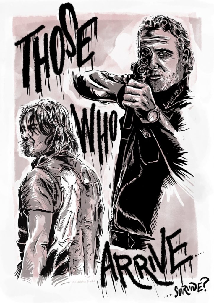 Illustration of The Walking Dead tv show scene