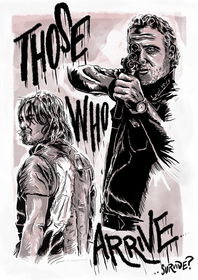 Illustration of The Walking Dead tv show scene